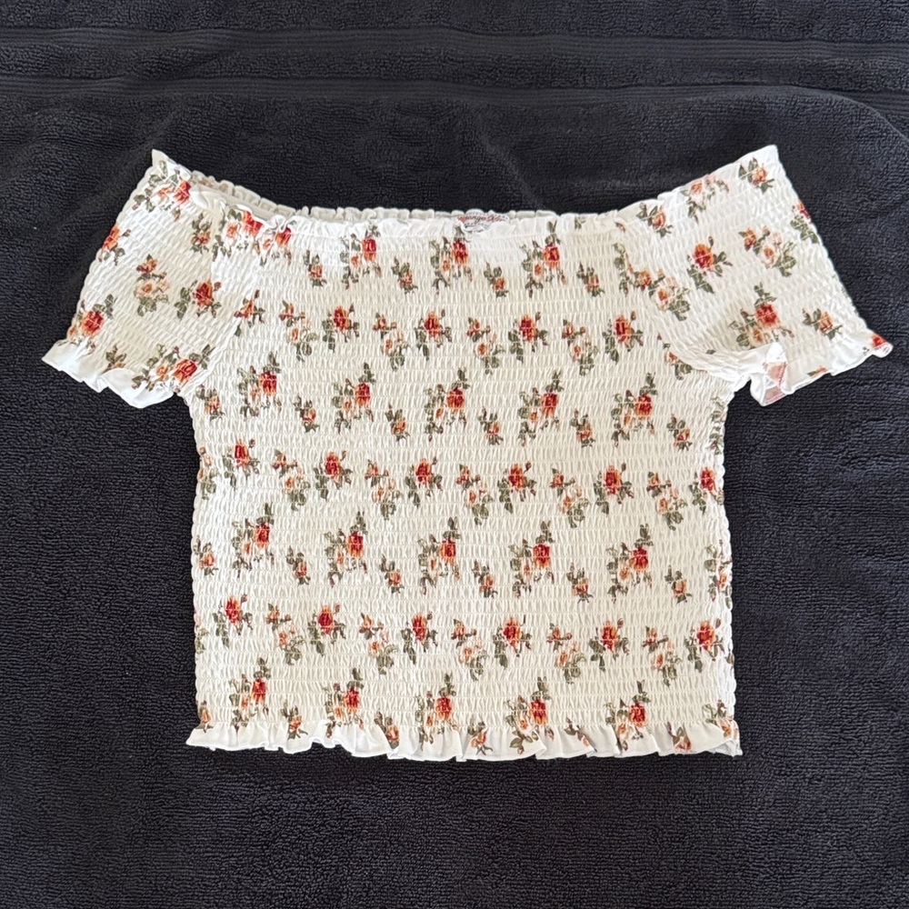 Elegant Floral Off-Shoulder Blouse